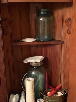 CONTENTS OF WALL HANGING CORNER CABINET
