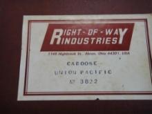 RIGHT OF WAY UP CABOOSE  BRASS