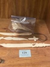 GROUP OF ANTLER CARVED PIECES