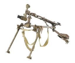 EARLY GERMAN MG-3 GROUND TRIPOD WITH PERISCOPE AND CARRYING STRAPS.