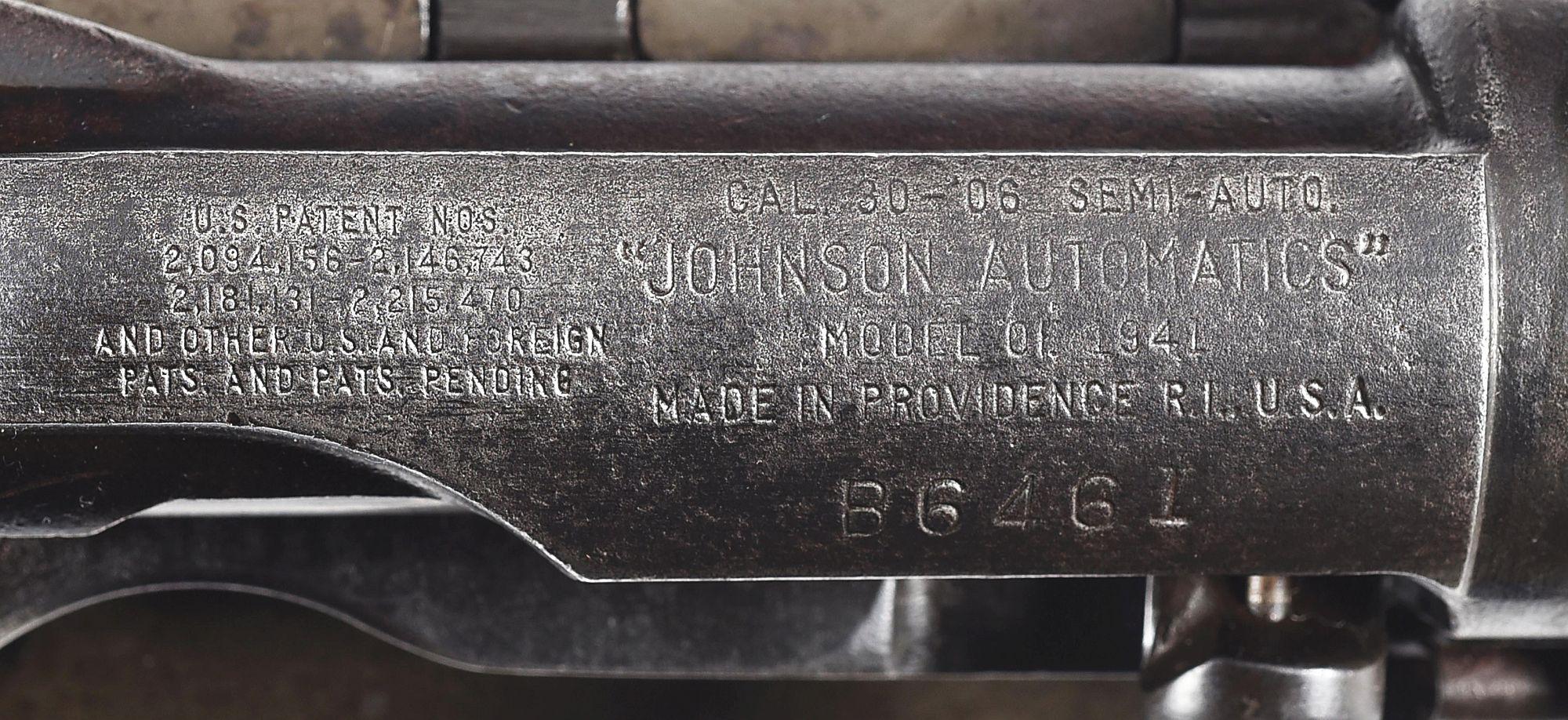 (C) JOHNSON AUTOMATICS M1941 SEMI AUTOMATIC RIFLE.