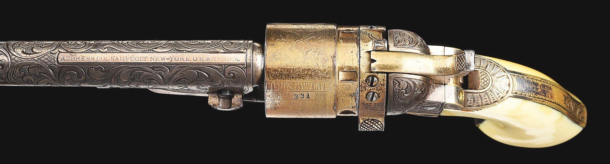 (A) ENGRAVED GOLD WASHED CASED COLT MODEL 1862 THUER CONVERSION POCKET POLICE WITH BOTH CONVERSION A