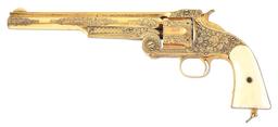 (A) EXCEPTIONAL ENGRAVED AND GOLD WASHED SMITH & WESSON NO. 3 RUSSIAN OLD MODEL REVOLVER.