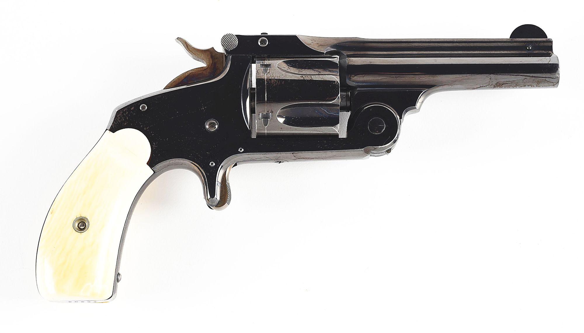 (A) FINE BLUED SMITH & WESSON SECOND MODEL .38 BABY RUSSIAN SINGLE ACTION REVOLVER WITH BOX.
