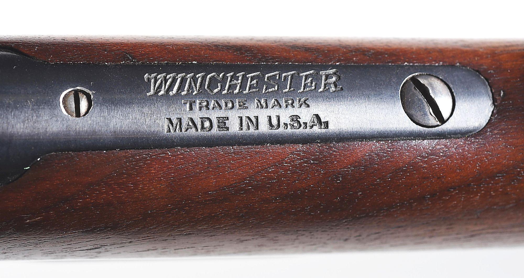 (C) FINE AND RARE WINCHESTER MODEL 92 SADDLE RING CARBINE WITH OCTAGONAL BARREL.