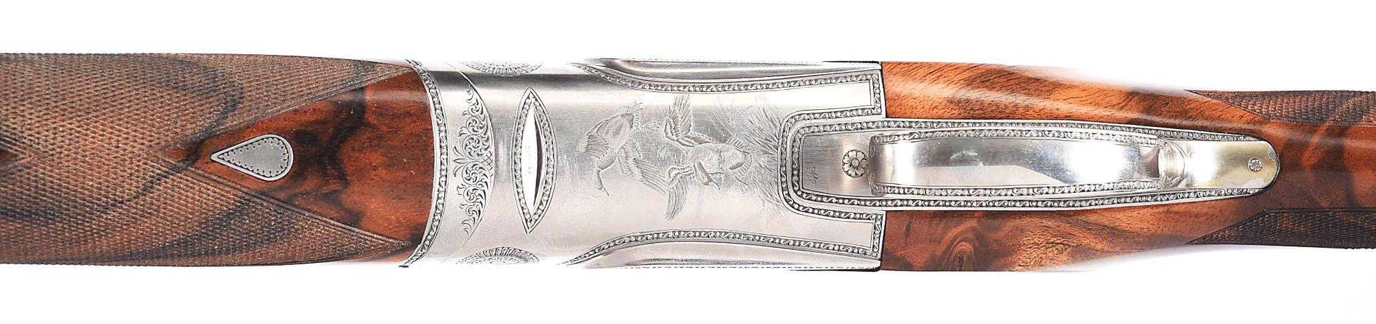 (M) LUCIANO BOSIS WILD EXTRA 12 BORE OVER/UNDER SHOTGUN WITH EXTRA BARREL, CASE, ENGRAVED BY PARRAVI