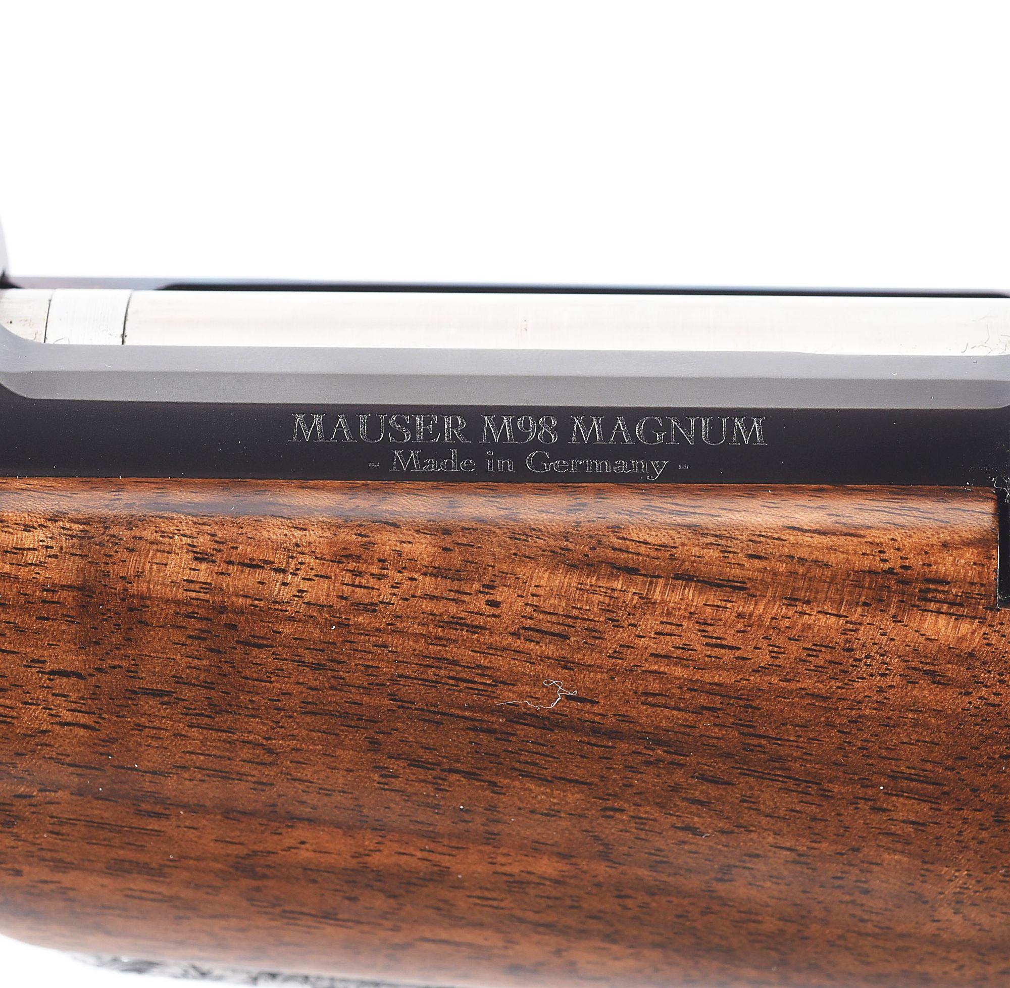 (M) RIGBY BIG GAME BOLT ACTION IN .416 RIGBY WITH SWAROVSKI GLASS.