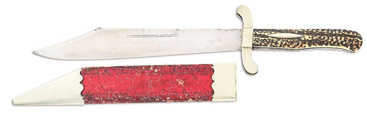 LARGE BOWIE KNIFE BY SAMUEL WRAGG.