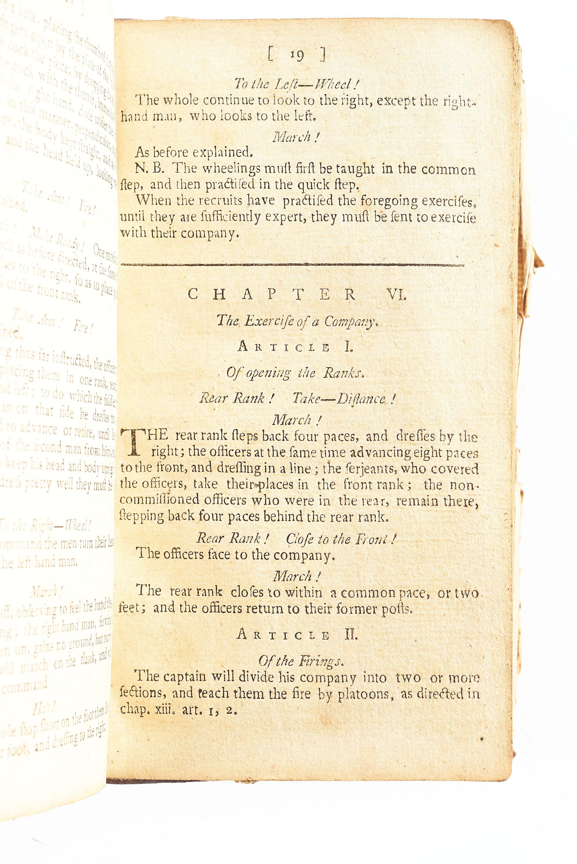 VON STEUBEN'S REGULATIONS FOR THE ORDER & DISCIPLINE OF THE TROOPS, CIRCA 1794.