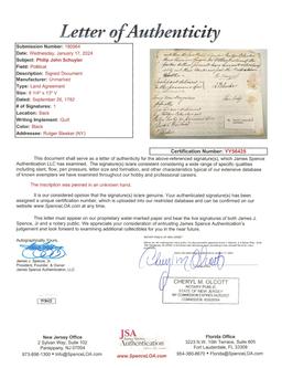 COLONIAL, REVOLUTIONARY WAR AND FEDERAL PERIOD DOCUMENTS: SEN. MACLAY AND HOUSING FOR WASHINGTON IN