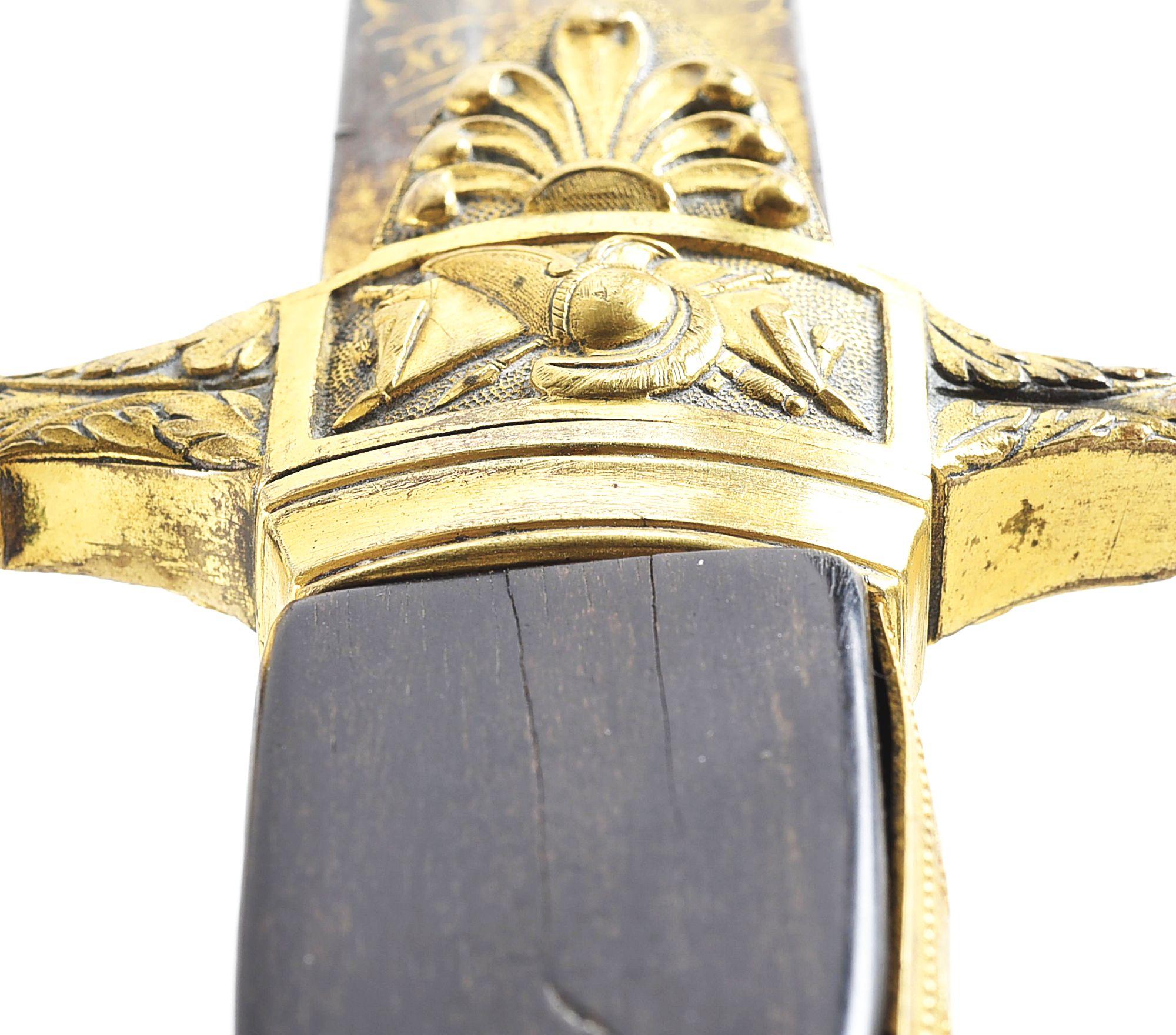 STANDISH BARRY FRENCH IMPORTED EAGLE HEAD POMMEL SABER WITH SCABBARD, RETAILED BY C & J.D. WOLFE.