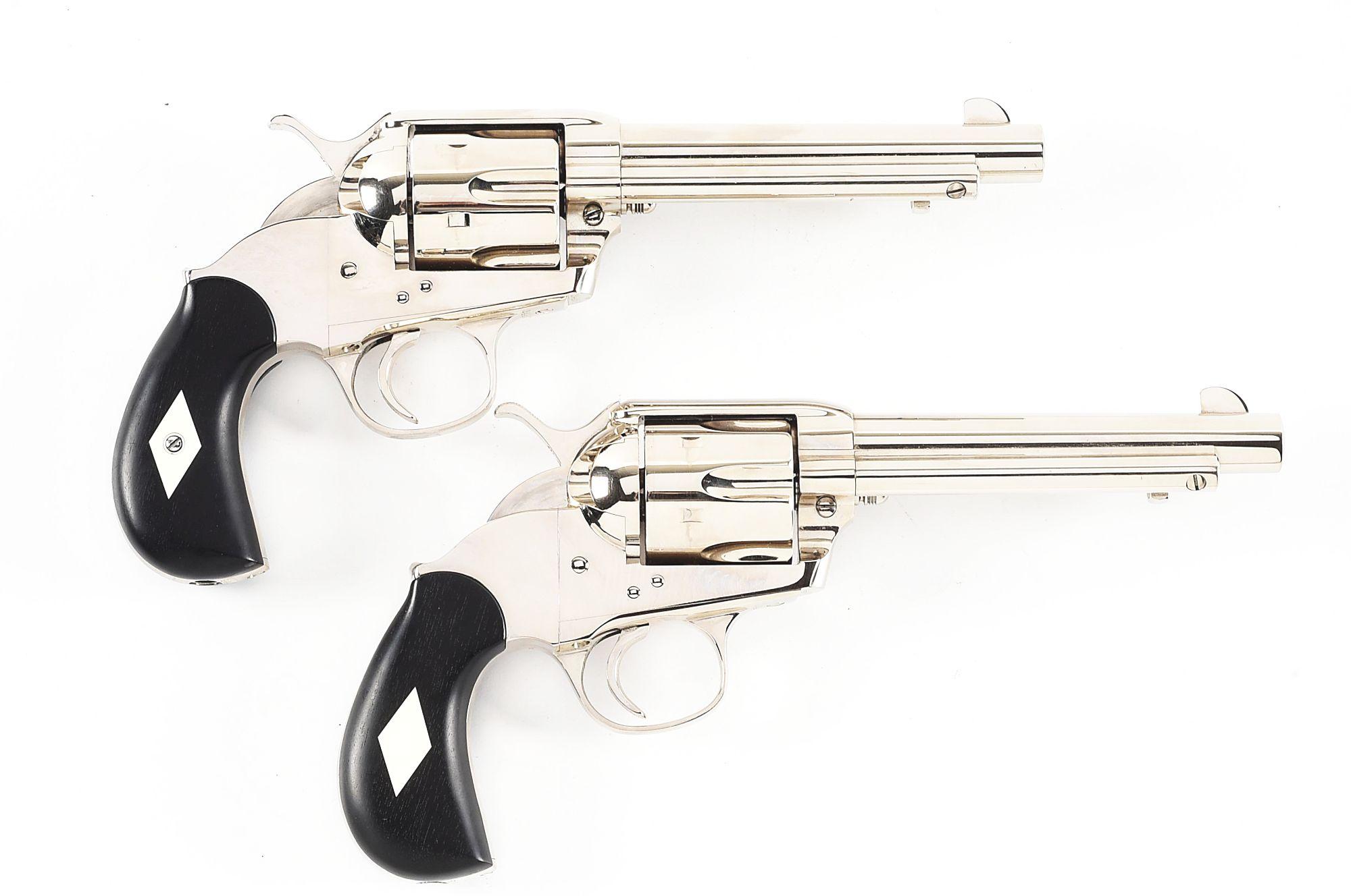 (M) LOT OF 2: CONSECUTIVE PAIR OF USFA OMNI-POTENT SIX SHOOTER SINGLE ACTION REVOLVERS.