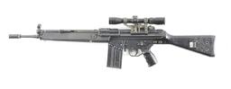 (M) DESIRABLE PRE-BAN HEKCLER & KOCH HK91 SEMI AUTOMATIC RIFLE WITH ACCESSORIES.