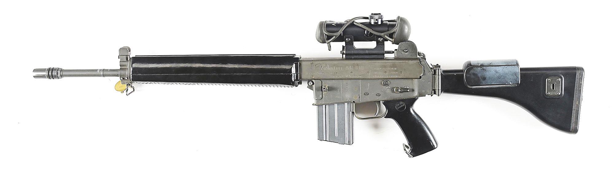 (C) SCARCE HOWA ARMALITE AR-180 SEMI AUTOMATIC RIFLE WITH SCOPE.