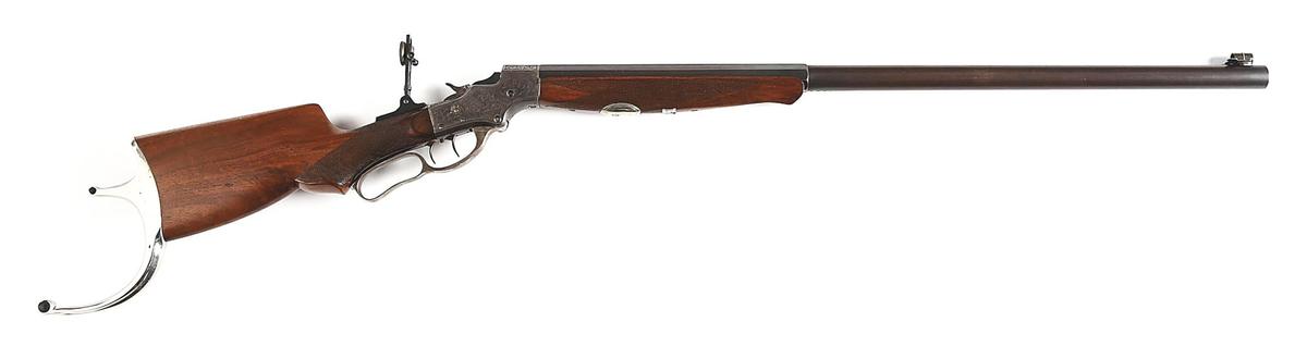 (C) FINE STEVENS IDEAL NO. 49 WALNUT HILL SINGLE SHOT RIFLE.