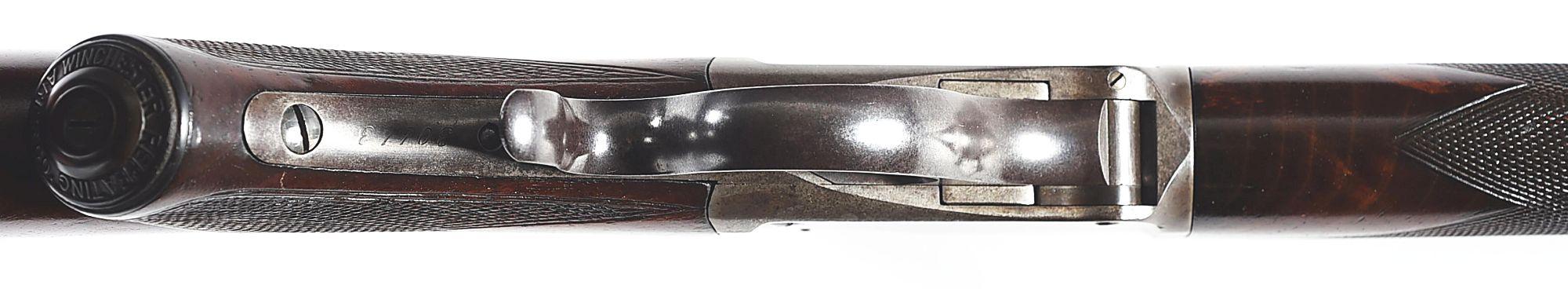 (A) DELUXE WINCHESTER MODEL 1885 HIGH WALL SINGLE SHOT RIFLE.