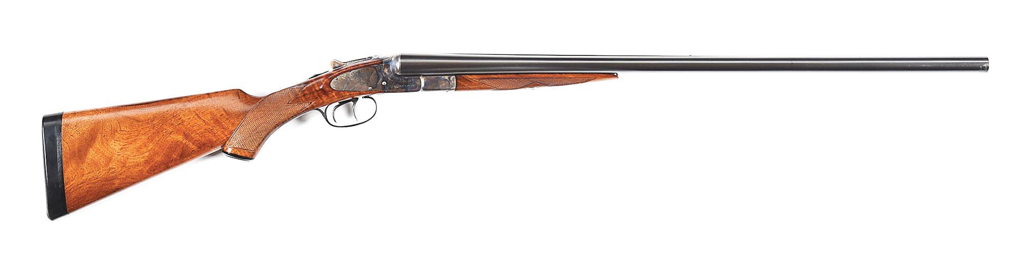 (C) L.C. SMITH 00 GRADE 12 GAUGE SIDE BY SIDE SHOTGUN IN LEG O' MUTTON CASE.