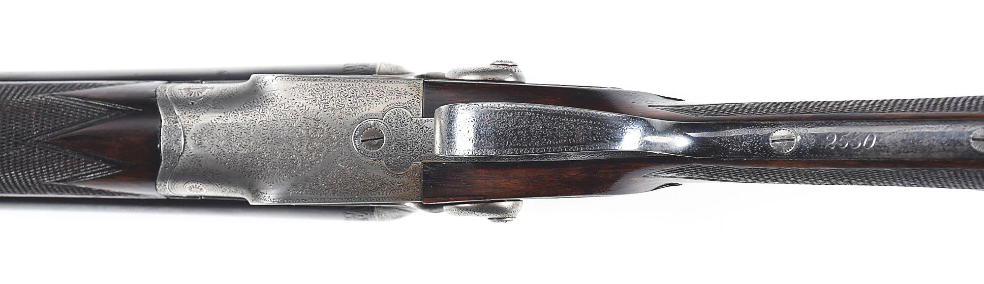 (A) J SQUIRES 16 GAUGE SIDE BY SIDE SHOTGUN WITH HAMMERS.