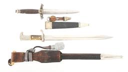 LOT OF 2: THIRD REICH POLICE BAYONET AND DLV DAGGER.