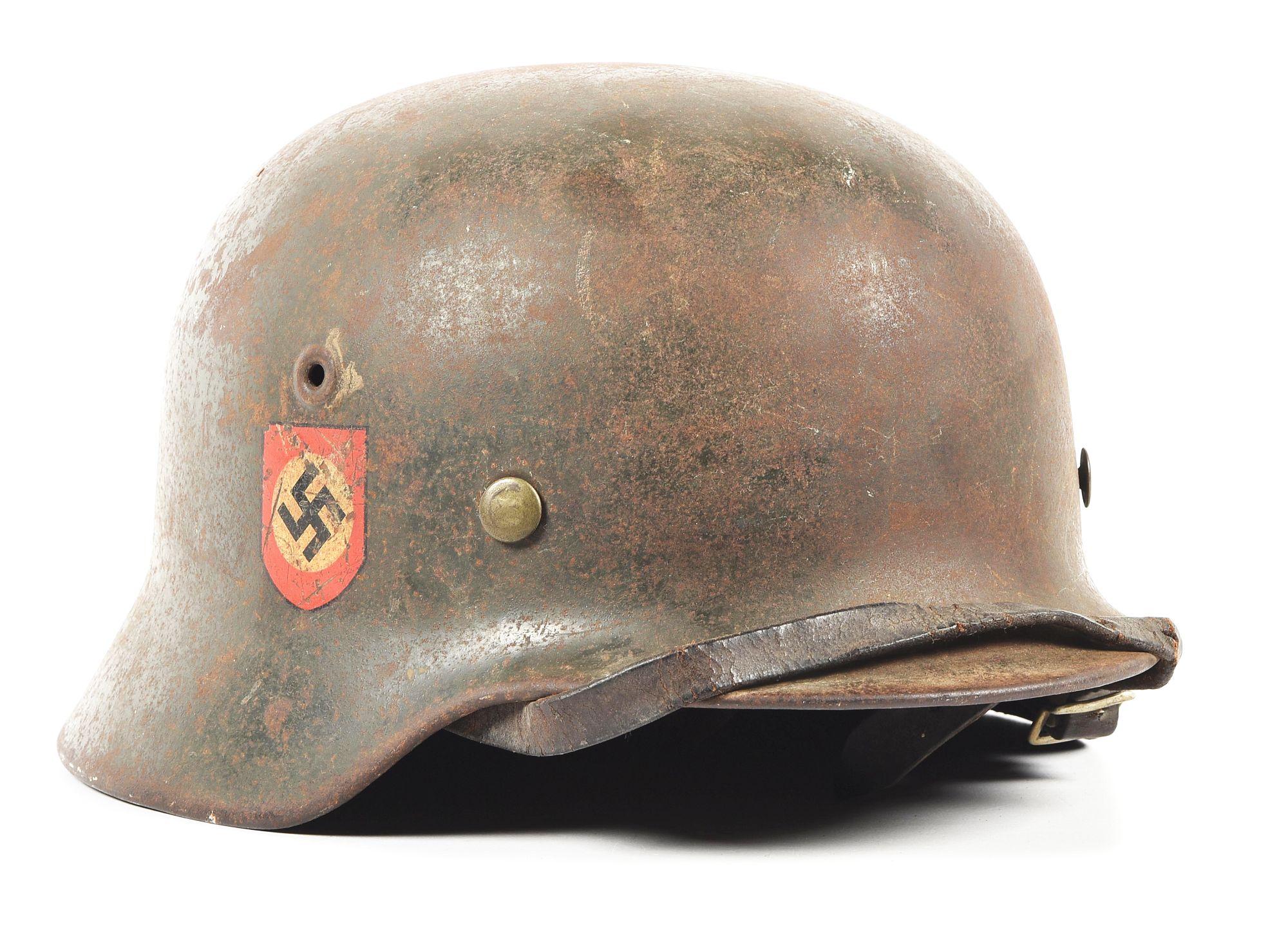 GERMAN WWII POLICE DOUBLE DECAL M40 HELMET.