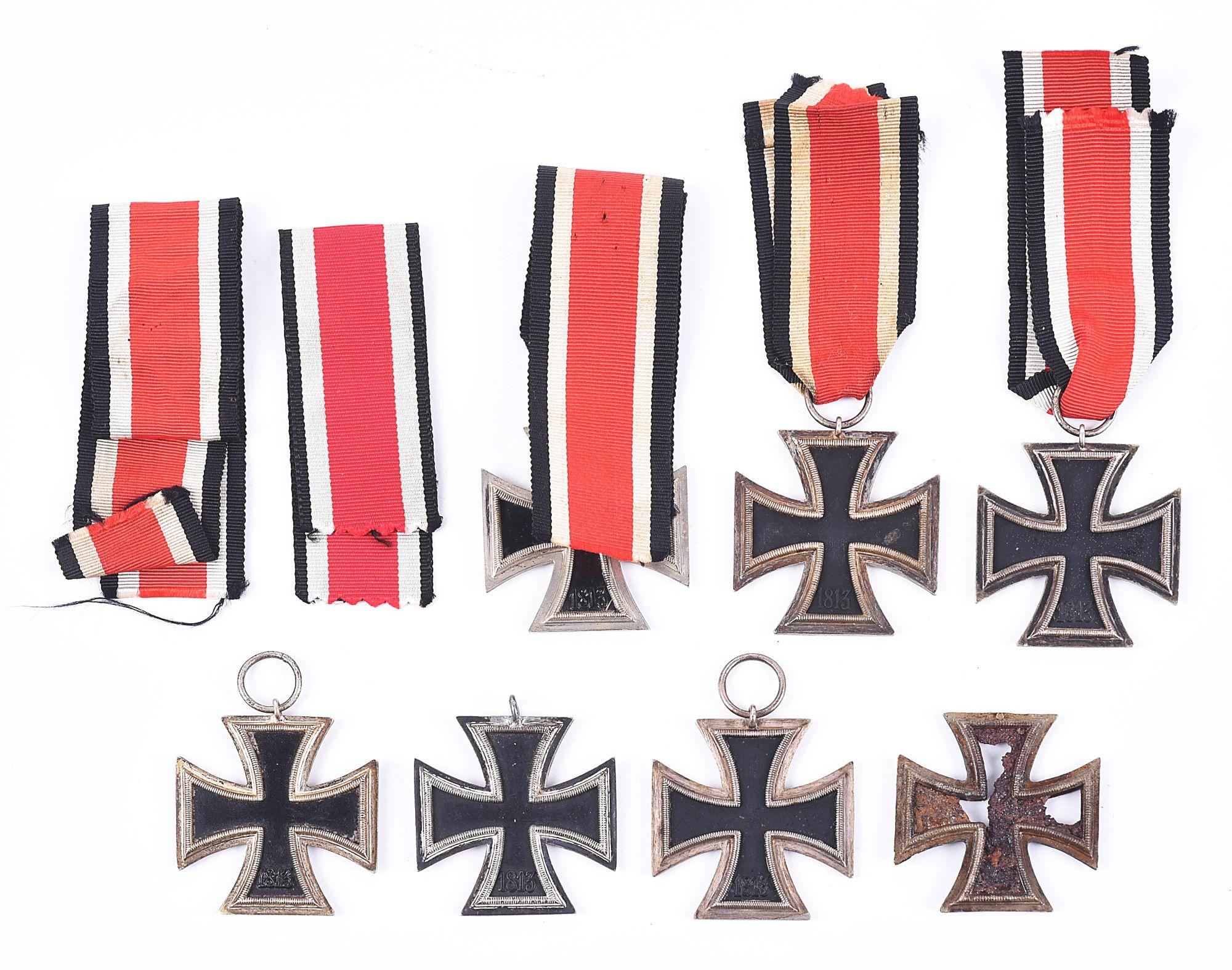 LOT OF 7: GERMAN WWII 1939 2ND CLASS IRON CROSSES.
