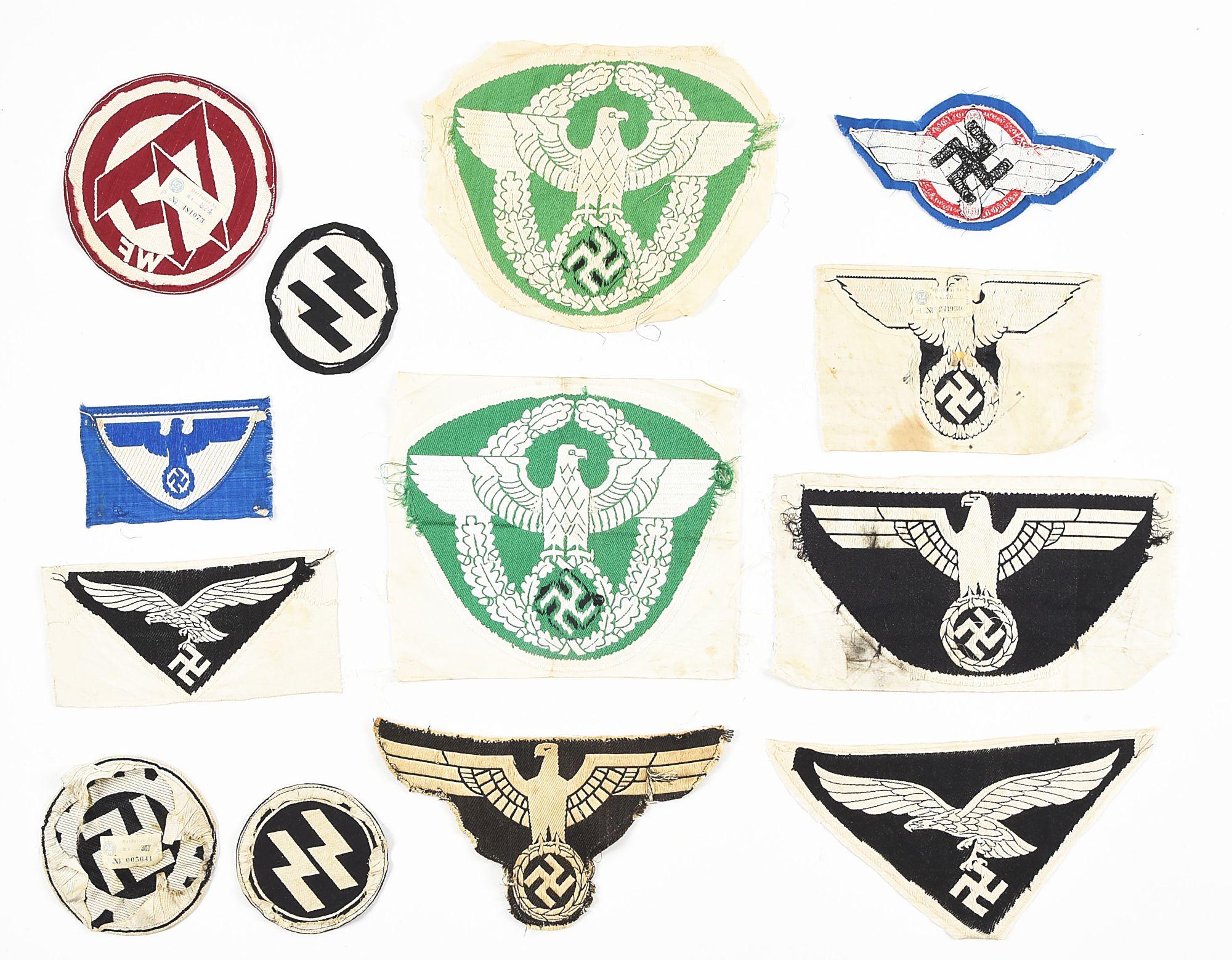 LOT OF 13: GERMAN WWII ATHLETIC SHIRT EAGLES.