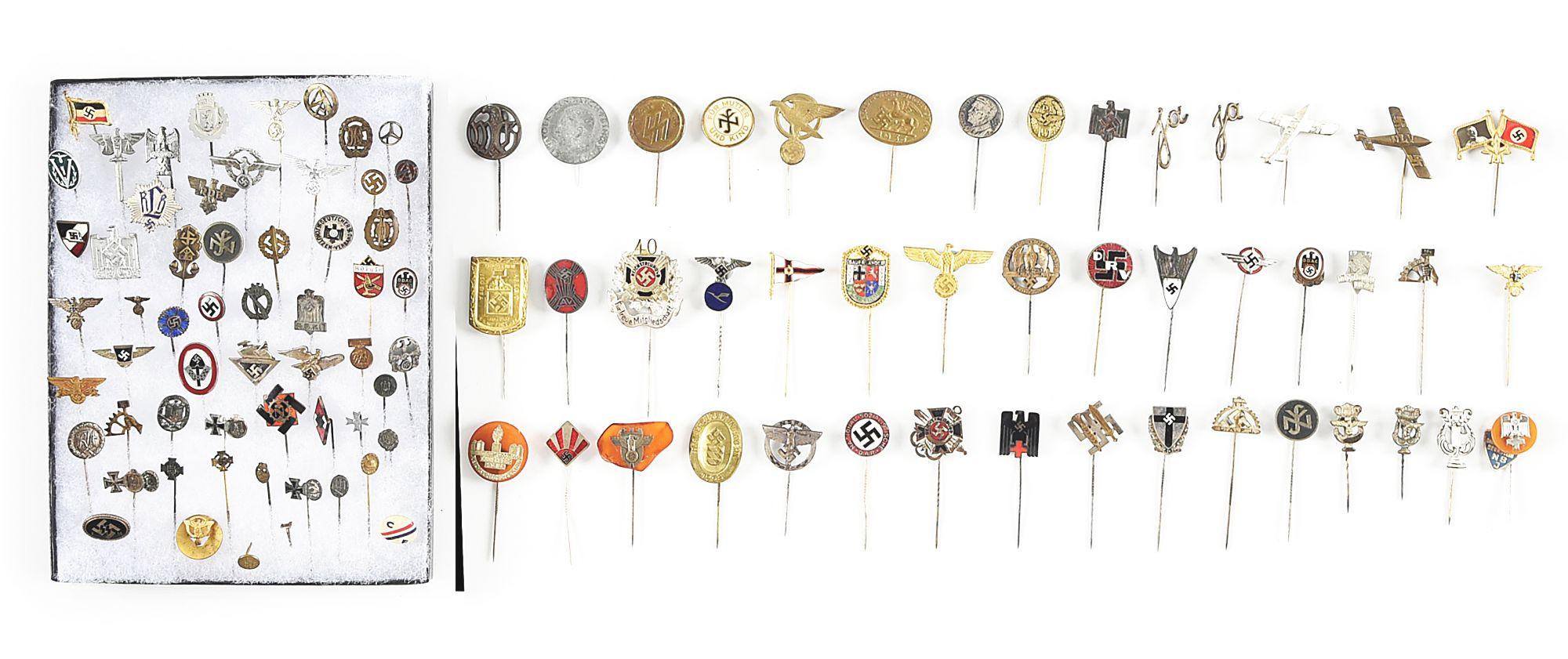 LOT OF APPROXIMATELY 100 THIRD REICH STICK PINS.