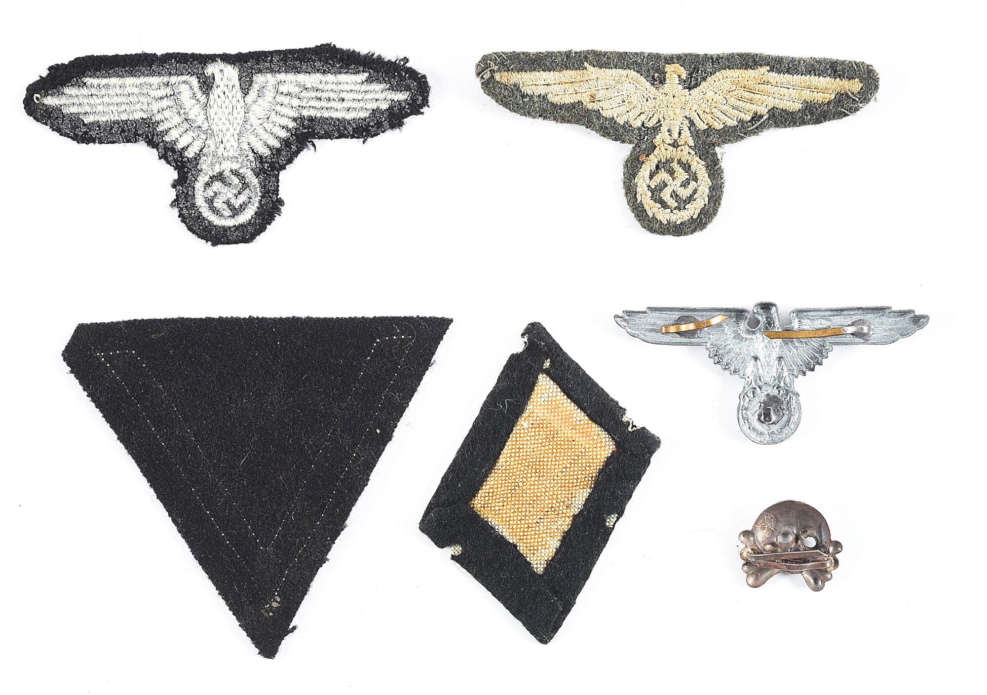 LOT OF 6: GERMAN WWII SS INSIGNIA.