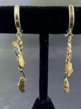 14K Yellow Gold Nugget Earrings
