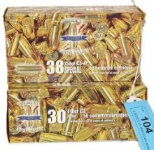 2 BOXES of  AMERICAN AMMUNITION .38 SPECIAL & .30