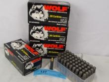 4 BOXES of WOLF .30 CARBINE 110gr STEEL CASE