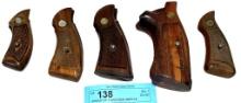 GROUP OF 5 WOODEN SMITH & WESSON PISTOL GRIPS
