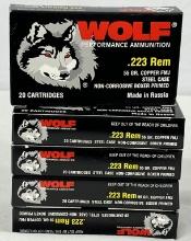 5 WOLF BOXES 223 REM 55GR,