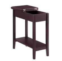 Cherry Narrow End Table with Storage, Flip Top Narrow Side Tables