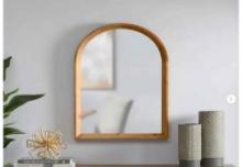 Modern Arched Wood Framed Mirror