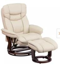 Leather Swivel Reclining Chair And Ottoman
