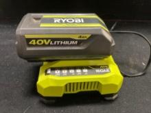 RYOBI 40V 4.0ah Battery and Charger