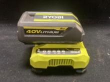 RYOBI 40V 5.0ah Battery and Charger