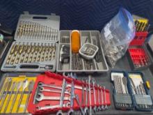 Box Lot Of Wrenches & Drillbits