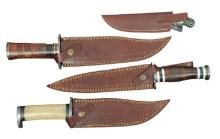 Four Custom Made Damascus-Bladed Knives (DTE)