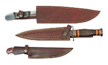 Three Smith Custom Made Damascus-Bladed Knives (DTE)