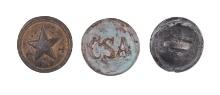 Three Rare Confederate Civil War Buttons (JAS)
