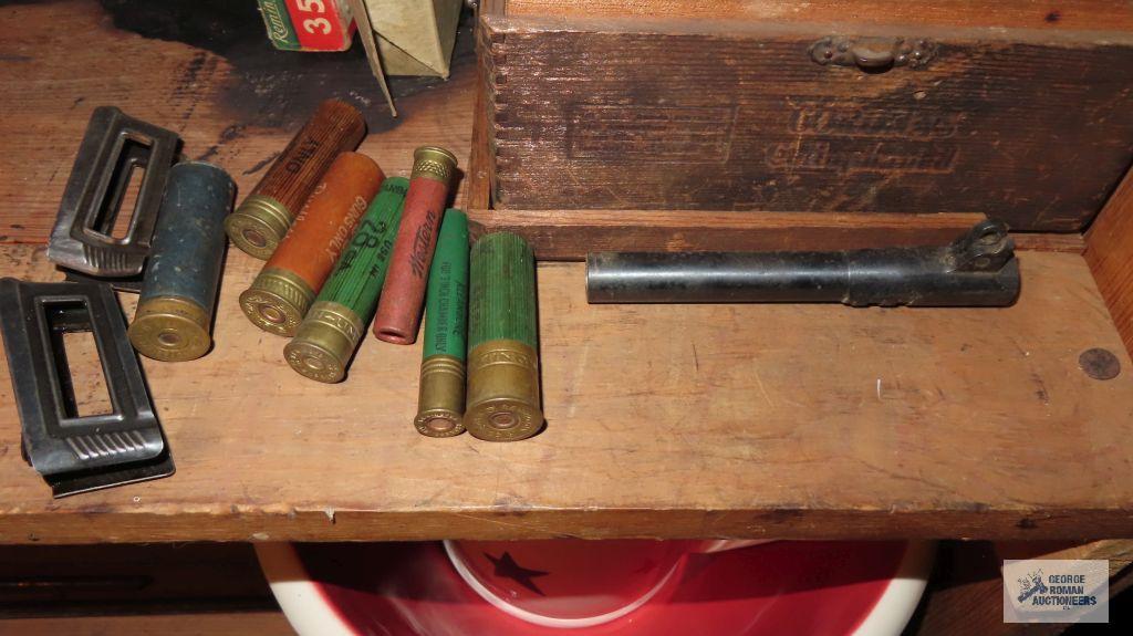 Assorted ammo with wooden box and etc. No Shipping!!