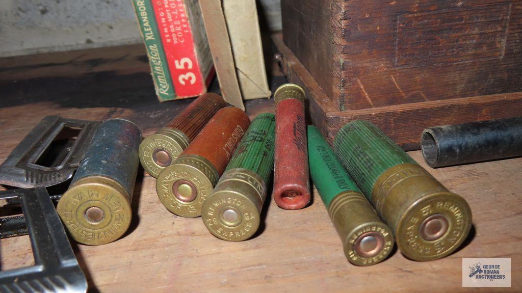 Assorted ammo with wooden box and etc. No Shipping!!