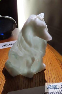 Frosted glass dog figurine