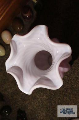 Fenton pink swirl vase