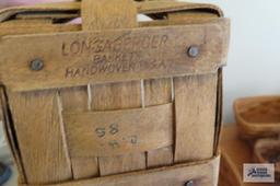 Three Longaberger baskets, one with liner