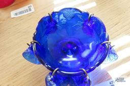 Blue glass miniature punch set