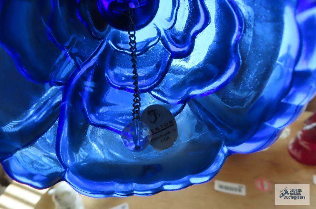 Blue glass decorative items
