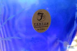 Fenton blue glass vase